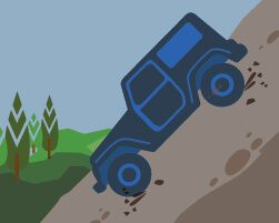 Ilustração mostrando veículo off-road em descida ingreme